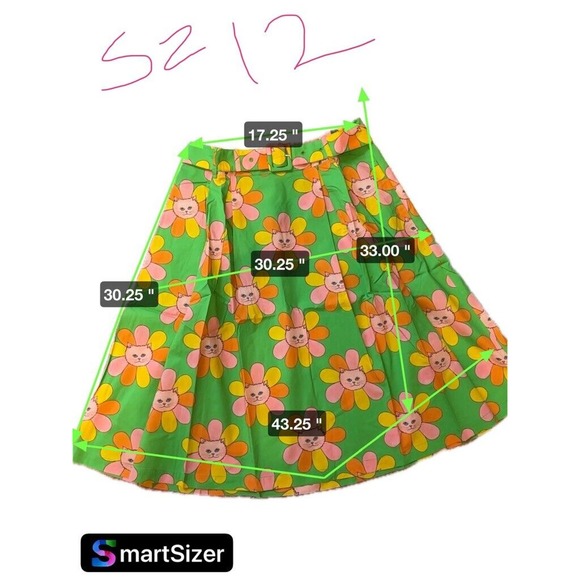 ModCloth Marisol Miro Properly A-line Skirt Flower Kitty Cat Size  12 NWOT - Picture 8 of 8
